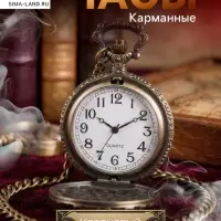 Часы карманные &laquo;Тройка лошадей&raquo;, кварцевые, d=4.5 см, цепочка 37 см