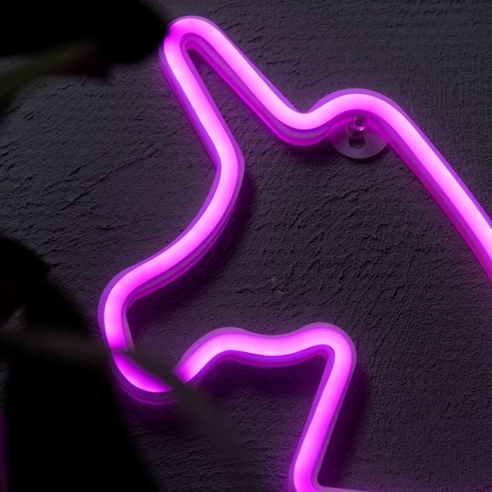 Неоновая вывеска «Единорог» 22 x 19 см, батарейки AAx3 (нет в комплекте) + USB, свечение розовое Неоновая вывеска «Единорог» 22 x 19 см, батарейки AAx3 (нет в комплекте) + USB, свечение розовое