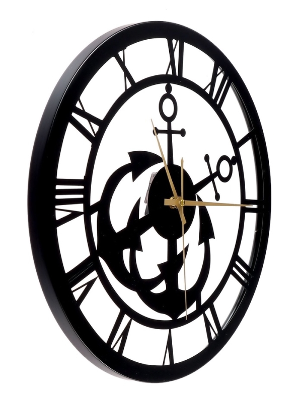 Часы настенные интерьерные «Якорь», плавный ход, d-40 см Часы настенные интерьерные «Якорь», плавный ход, d-40 см