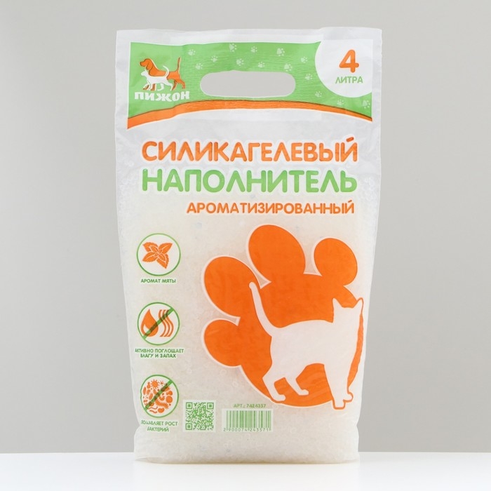 Наполнитель силикагелевый Наполнитель силикагелевый "Пижон", 4 л, аромат мяты