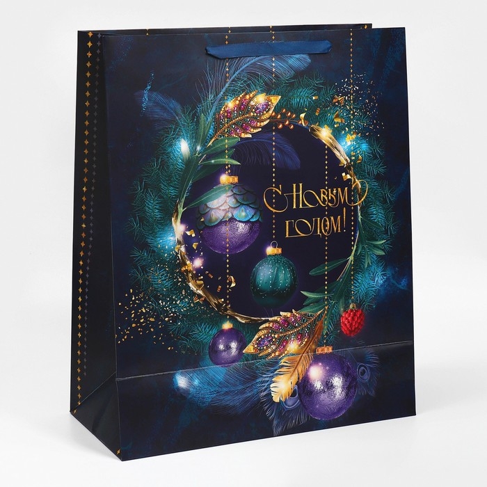 Пакет подарочный новогодний ламинированный «Новогодняя ночь», XL 40 х 49 х 19 см