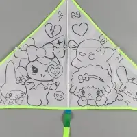 Воздушный змей - раскраска Funny toys &laquo;Кролик и друзья&raquo;, 80 см, 6 фломастеров