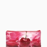 Косметичка - пенал на молнии, средний размер, с ярким рисунком, красная