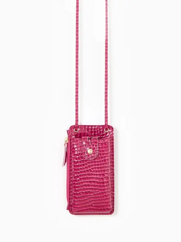 Сумка на магните, с длинным ремнём, 10&times;2.5&times;20 см, малиновая