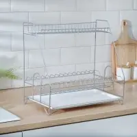 Сушилка для посуды с поддоном 2-х ярусная, 24&times;40&times;38 см, хром