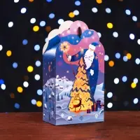 Подарочная новогодняя коробка «Фантазия» в фиолетовом, упаковка, 12×7×23 см