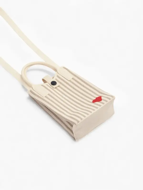 Сумка подр Сердце, 12*4*17, отд на кнопке, дл ремень, бело/серый Сумка подр Сердце, 12*4*17, отд на кнопке, дл ремень, бело/серый