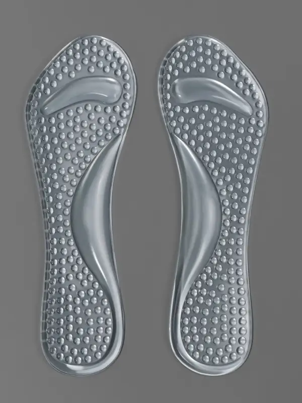 Полустельки для обуви, с супинатором, амортизирующие, массажные, на клеевой основе, 20.5&times;7.5 см, пара, прозрачные