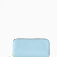 Кошелёк женский на молнии, 20&times;2&times;10 см, лаковый, голубой