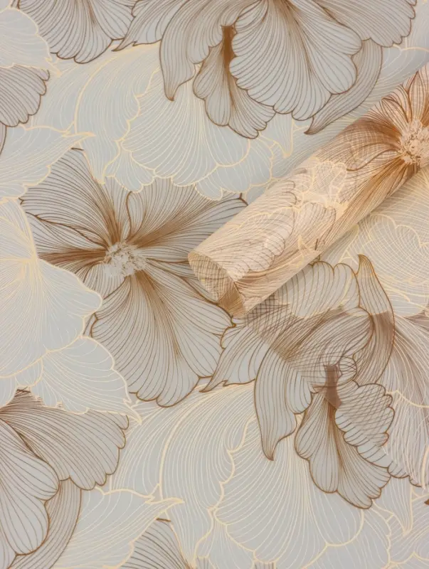 Пленка для цветов и букетов &laquo;Акварельный эскиз&raquo;, матовая, бежевый, 57&times;57 см