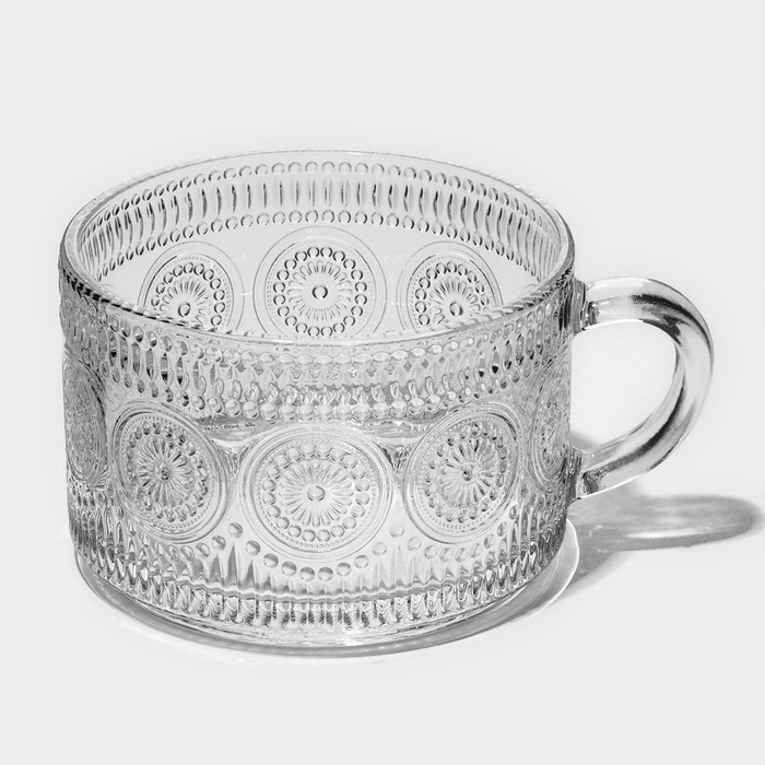 Кружка стеклянная «Ларго», 400 мл, 10,5×7 см