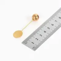Основа &laquo;Брошь-игла&raquo; с шариком d=1.2 см (набор 5 шт.), L=5 см, площадка 1.5 см, цвет золото