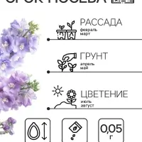 Семена цветов Дельфиниум "Джиневер культурный", ц/п,  0,05 г Семена цветов Дельфиниум "Джиневер культурный", ц/п,  0,05 г