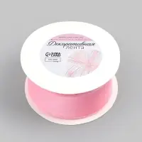 Лента капроновая &laquo;Волна&raquo;, 50 мм, 10&plusmn;1 м, розовая