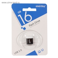 Флешка Smartbuy Lara, 16 Гб, USB2.0, чт до 25 Мб/с, зап до 15 Мб/с, черная