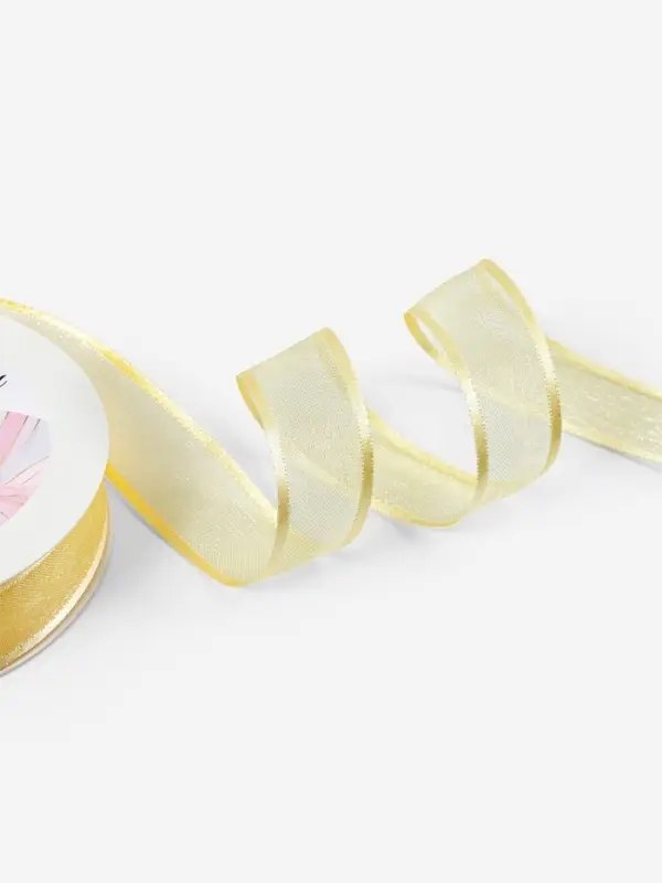Лента декоративная, капроновая/атласная, 20 мм, 18&plusmn;1 м, ванильная