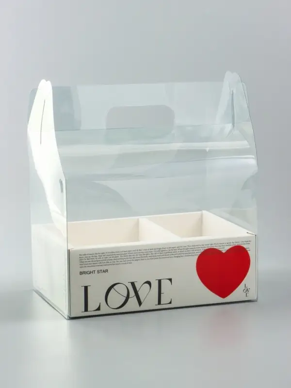 Коробка с PVC для цветов и десертов 26&times;18&times;30 см, любовь