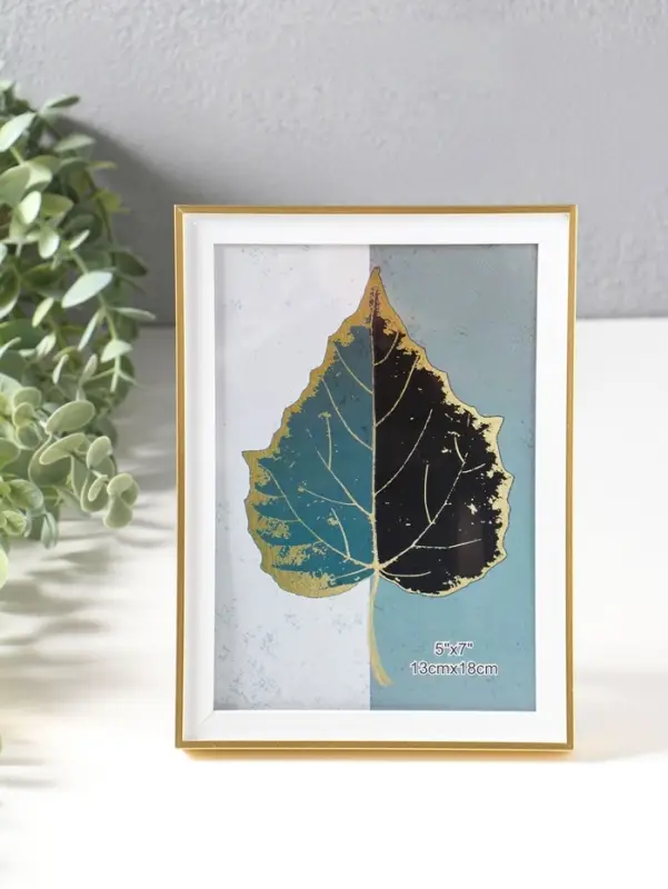 Фоторамка пластик 13х18 см "Современная классика" золото и белый 19х13,8х1,5 см