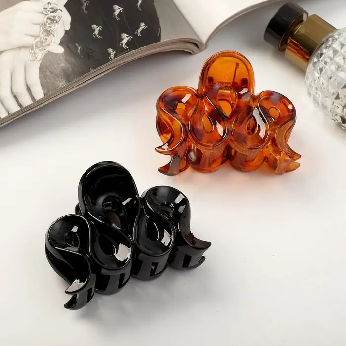 Краб для волос Краб для волос "Глянец" волна люкс, 7 см, микс