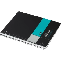 Бизнес-тетрадь SMARTBOOK А4 120л. клетка,спир,микроп,разд,карм,сер-бирюз