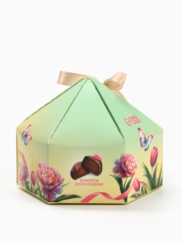 Конфеты подарочные &laquo;С днём весны&raquo; в коробке-купол с бантом, 200 г