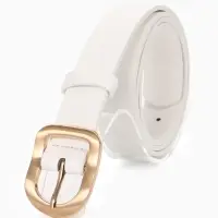 Ремень женский, 2.7&times;105 см, золотистая пряжка, 1 прокол, белый