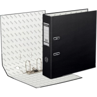 Папка-регистратор ECONOMY PLUS 80мм,чер,ПБП1,карм.кор,мет.уг