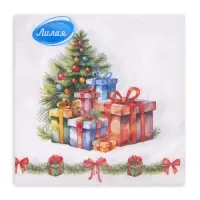 Салфетки бумажные Лилия &laquo;Новогодние подарки&raquo;, 2 слоя, 33&times;33 см, 20 шт.