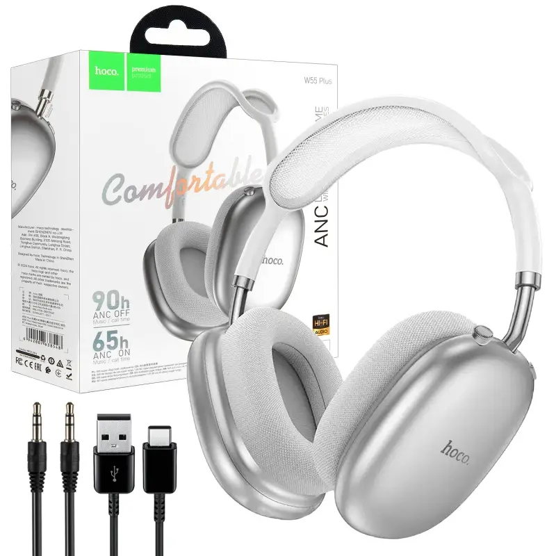 Наушники Wireless Headphones W55 Plus HOCO серебро