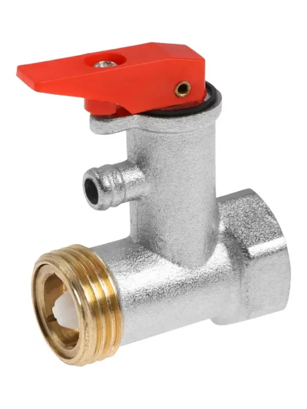 Предохранительный клапан ZEIN engr, для водонагревателя,1/2", с курком, латунь, никелированный