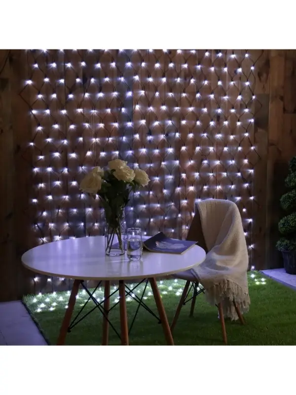 Гирлянда &laquo;Сеть&raquo; 2&times;3 м, IP44, УМС, тёмная нить, 384 LED, свечение белое, 220 В