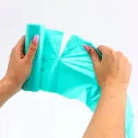 Мешки для мусора в рулоне ПСД 60 л, бирюзовые, 18 мкм 10 шт. 58&times;62 см