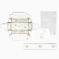 Коробка под 3 конфеты с ячейками «Золотые снежинки», 14.5 х 6 х 3 см