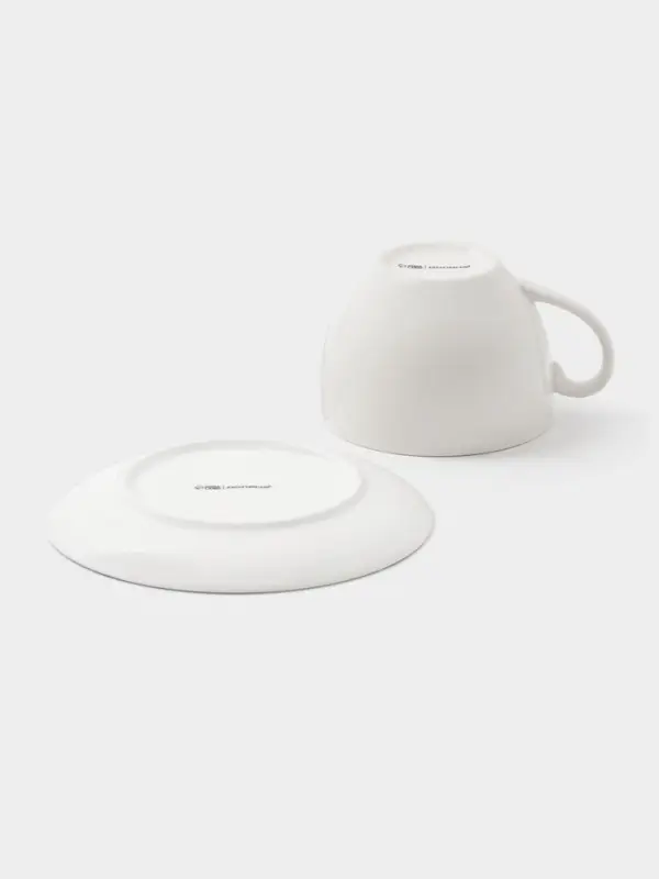 Чайная пара новогодняя Доляна &laquo;Сказки зимнего леса&raquo;, 2 предмета: чашка 210 мл, блюдце d=15.5 см, фарфор, белая