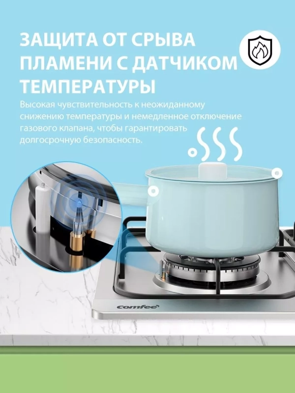 Газовая варочная панель CGH610X, 4 конфорки, WOK, нерж сталь Газовая варочная панель CGH610X, 4 конфорки, WOK, нерж сталь