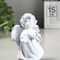 Фигурка гипс &laquo;Ангелочек со звездочкой&raquo;, белый, 11&times;8&times;15 см
