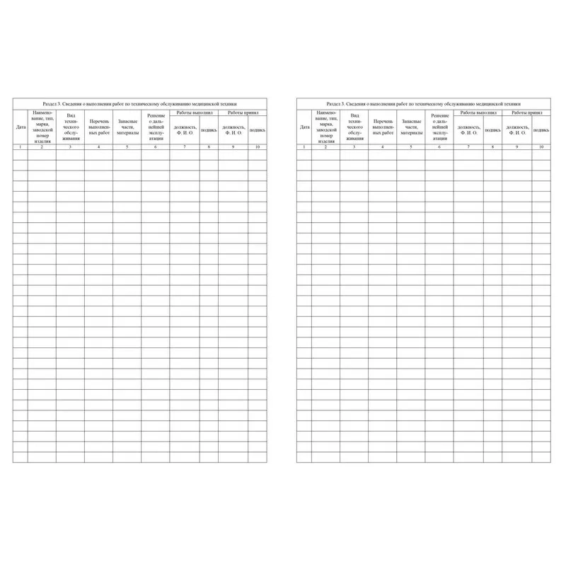 Журнал технического обслуживания мед.техники, КЖ-4224