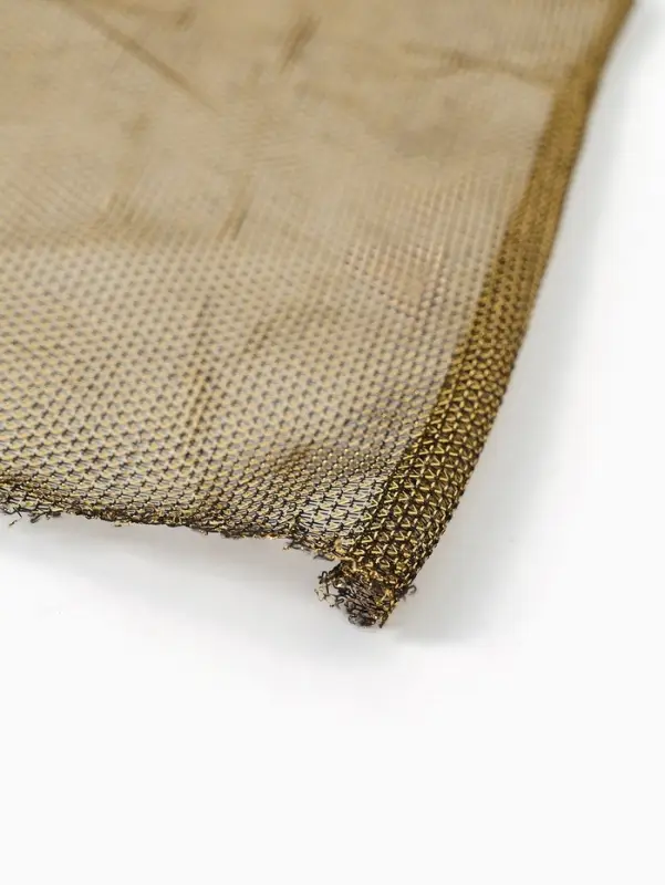 Лоскут трикотаж сетка, мелкая кольчуга золото на черном 100*150см Лоскут трикотаж сетка, мелкая кольчуга золото на черном 100*150см