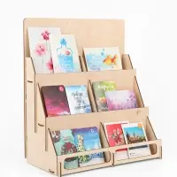 Подставка под открытки 6 ячеек по 16.2 см, 34.5&times;18.5&times;38.5 см, толщина 3 мм, цвет бежевый