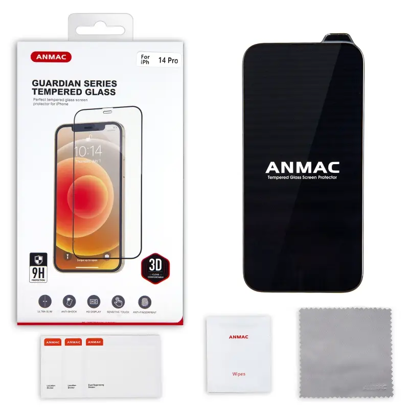 Защитное стекло iPh 14 Pro (6.1) 3D ANMAC черный Арт.1137409 Защитное стекло iPh 14 Pro (6.1) 3D ANMAC черный Арт.1137409