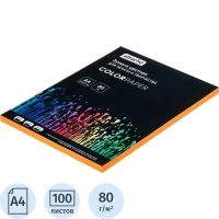 Бумага цветная Attache (оранжевый интенсив), 80г, А4, 100  л