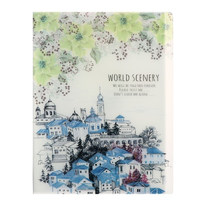 Папка формат А4, с 40 прозрачными файлами Папка формат А4, с 40 прозрачными файлами "Город", МИКС