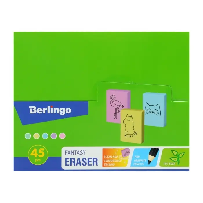 Ластик Berlingo Fantasy, 31х 23 х 7мм, термопластичная резина, ассорти