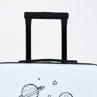 Чемодан детский на колёсах 39 л (S), на молнии, с кодовым замком, 4 колеса, белый