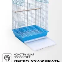 Клетка для птиц Bd-3/1o, раскрывающаяся крыша, 47.5&times;37&times;70 см, голубая