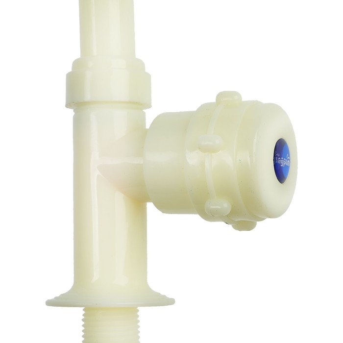 Кран на одну воду ZEIN Z2018, круглая ручка,пластик, высокий R-образный излив, цвет  Кран на одну воду ZEIN Z2018, круглая ручка,пластик, высокий R-образный излив, цвет "рис"