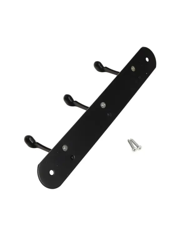 Вешалка ТУНДРА TVT001, металлическая, трёхрожковая, цвет черный