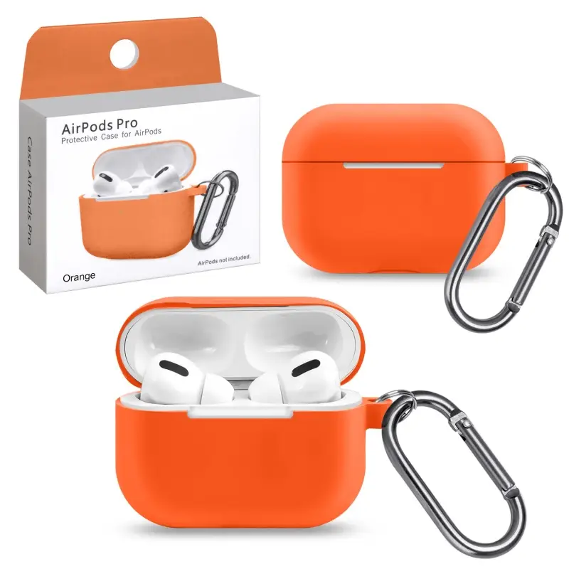 Чехол для AirPods Pro Orange с карабином #7