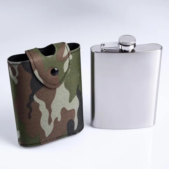 Фляжка Мастер К &laquo;Полковник&raquo;, 240 мл, в чехле, подарочная, армейская, 8 oz, нержавеющая сталь, зелёная