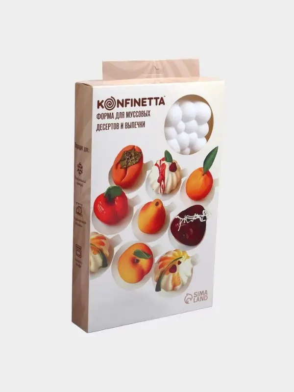 Форма для выпечки и муссовых десертов KONFINETTA &laquo;Облако&raquo;, силикон, 30&times;18.8&times;3.5 см, 6 ячеек (7.4&times;7.4 см), белая